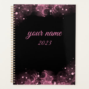 Simple black and pink customised planner