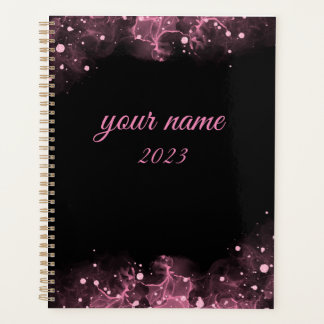 Simple black and pink customised planner