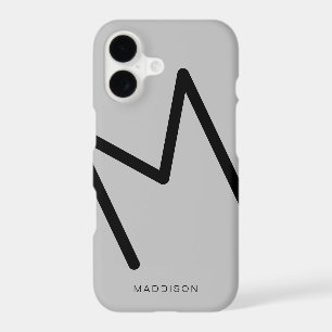 Simple Black and Silver Grey Monogram Abstract