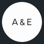 Simple Black and White Ampersand Monogram Wedding Classic Round Sticker<br><div class="desc">Simple yet elegant wedding stickers with your two initial monogram with an ampersand in the middle,  in a black sans serif font,  over a white background.  A basic and plain design that is perfect for a minimalist style. These chic and stylish stickers make great envelope seals.</div>