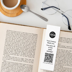 Simple black and white Bookmark Mini Business Card