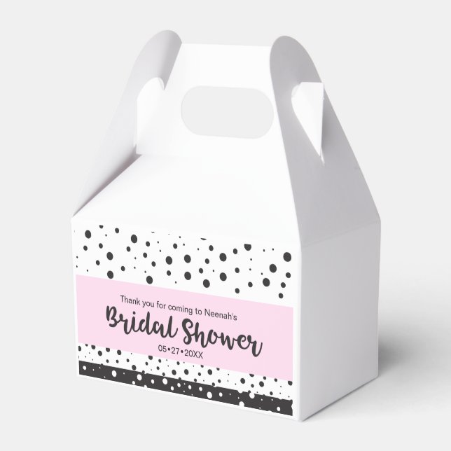 Simple Black and White, Bridal Shower Favour Box (Front Side)