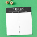 Simple Black and White Bunco Table Tally Notepad<br><div class="desc">Toss a sheet on each table for the person keeping tally of the score and streamline your Bunco game with these ready to go and easy to use tear off tally sheets with two blank columns and graphic black and white details.</div>
