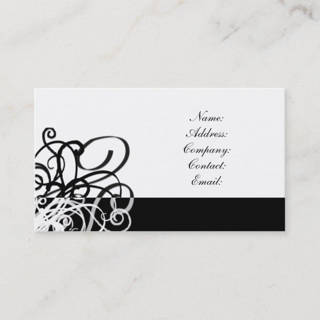 simple black and white business card (Front)