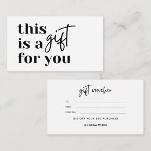 Simple Black and White Business Gift Certificates