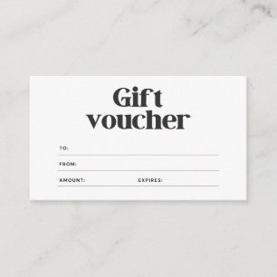 Simple Black and White Business Gift Certificates