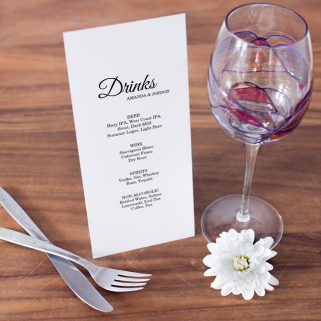 Simple Black and White Calligraphy Drink Menu (Creator Uploaded)