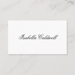 Simple Black and White Calligraphy Elegant Business Card
