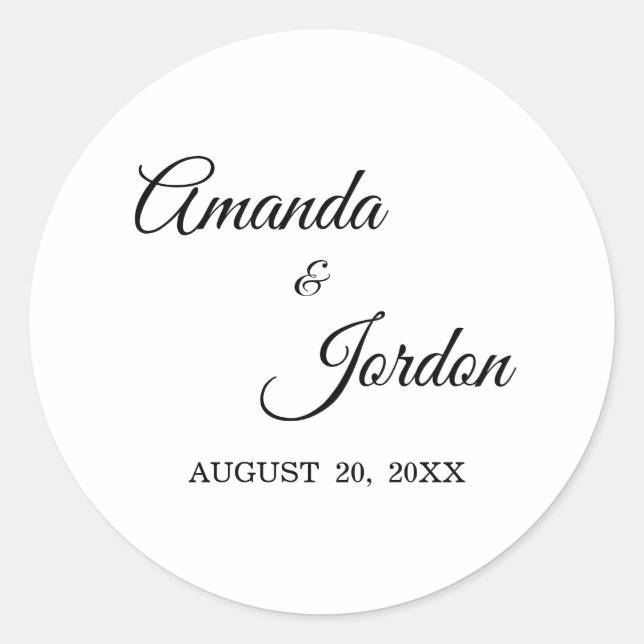 Simple Black and White Calligraphy Stickers (Front)