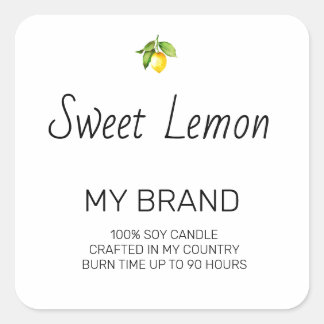 Simple Black and White Candle Product Label