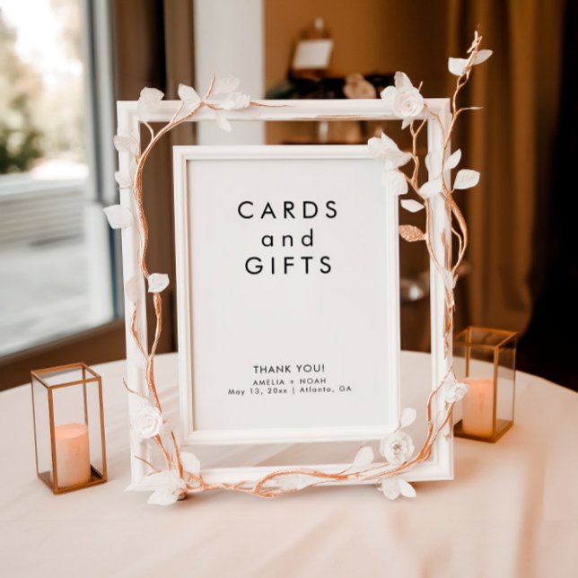 Simple Black And White Cards Gifts Wedding Sign (Creator Uploaded)