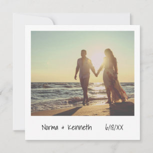 Simple Black and White Casual Photo Wedding Invitation