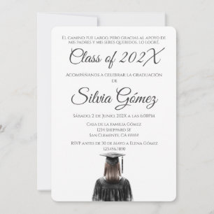 Simple Black and White Class of 2026 graduation Invitation
