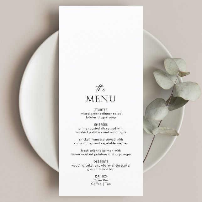 Simple Black and White Classic Wedding Menu (Creator Uploaded)