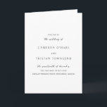 Simple Black and White Clean Wedding Program<br><div class="desc">Modern folded wedding program featuring a simple design with classic serif and elegant script fonts.</div>