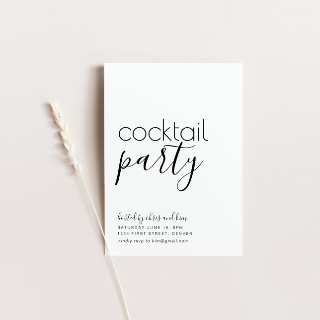Simple Black and White Cocktail Party Invite (Creator Uploaded)