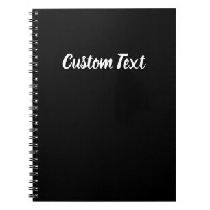 Simple Black and White Cursive Script Text Name Notebook