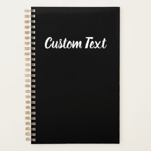 Simple Black and White Cursive Script Text Planner