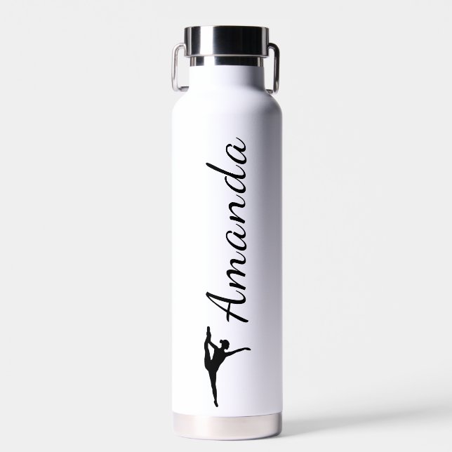 Simple Black-and-White Dance Water Bottle (22 oz.) (Front)