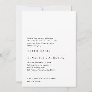 Simple Black and White Elegant QR Code Wedding Invitation