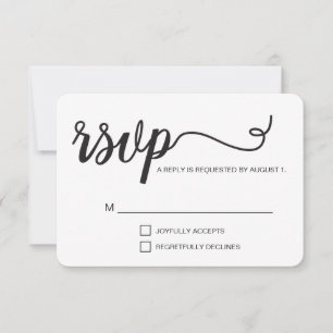 Simple black and white elegant RSVP script