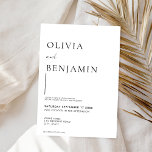 Simple Black and White Elegant Wedding Invitation<br><div class="desc">Simple Black and White Elegant Wedding Invitation</div>