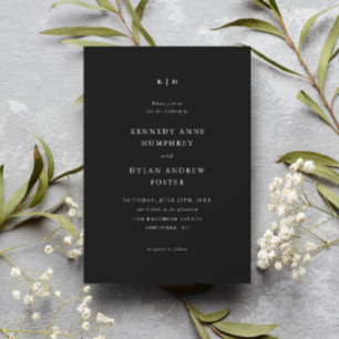Simple Black and White Elegant Wedding Invitation