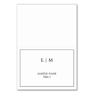 Simple Black and White Elegant Wedding Place Card
