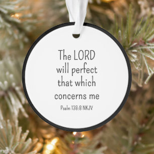 Simple Black and White Faith in God Bible Verse Ornament