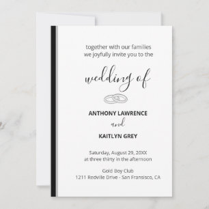 Simple Black and White Formal Wedding - Custom Invitation