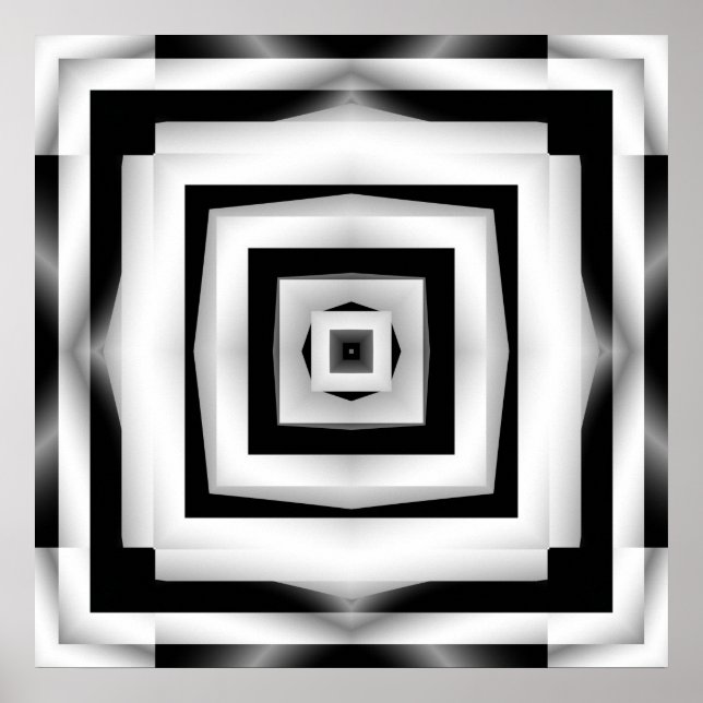 Simple Black and White Fractal Poster (Front)