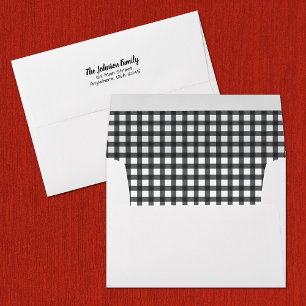 Simple Black and White Gingham  Envelope