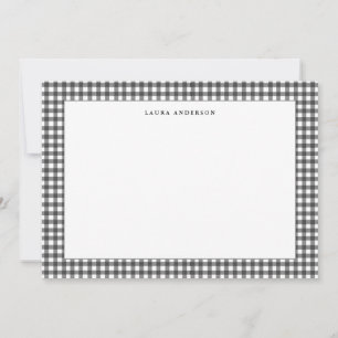 Simple Black and white Gingham personalised  Thank You Card