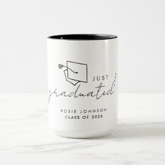 Simple Black and White Graduation Mug Gift