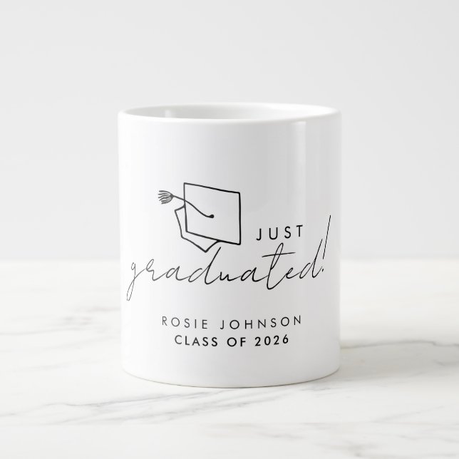 Simple Black and White Graduation Mug Gift (Front)
