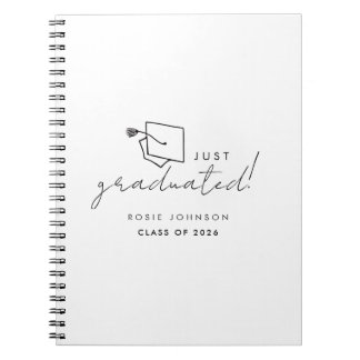 Simple Black and White Graduation Notebook
