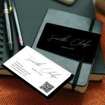 Simple Black and White Handwritten Script QR code