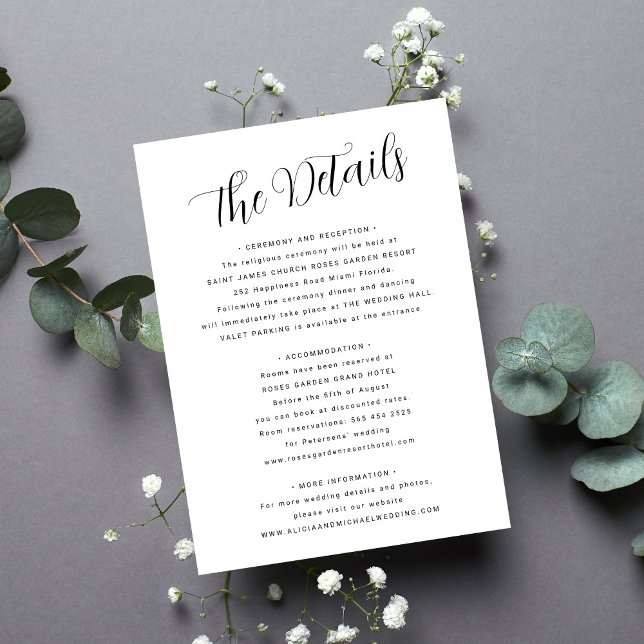 Simple black and white handwritten script wedding  enclosure card (Creator Uploaded)