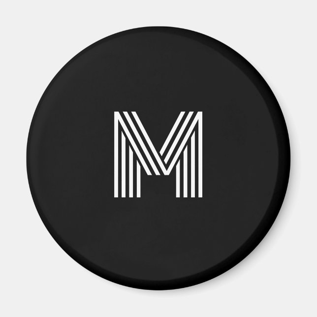 Simple Black and White Initial Magnet (Front)