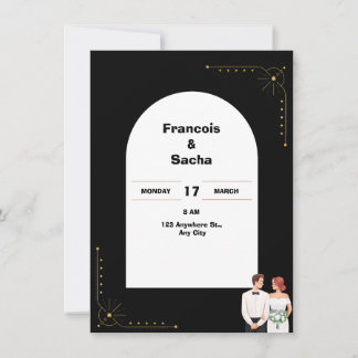 Simple black and white invitation