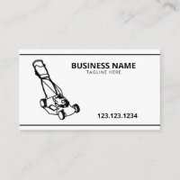 Simple Black and White lawnmower Lawn Care Service
