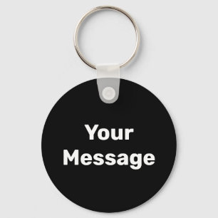 Simple Black and White Message Text Photo Template Key Ring