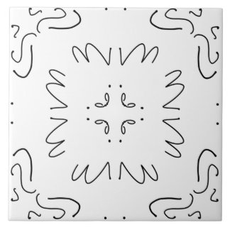 simple black and white minimal pattern ceramic tile