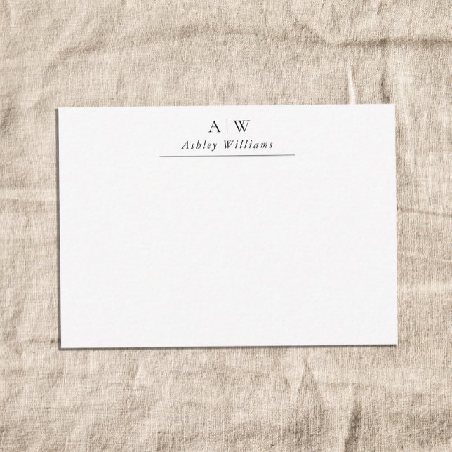 Simple Black and White Minimalist Monogram Card (Creator Uploaded)