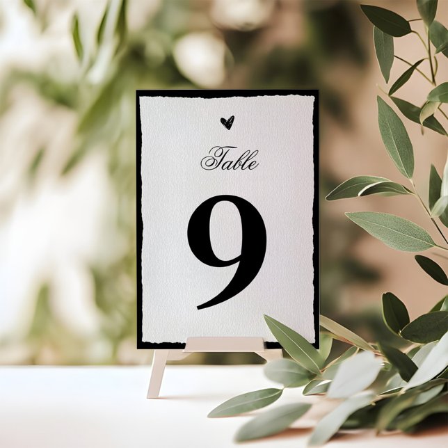 Simple Black And White Minimalist Table Numbers (Creator Uploaded)