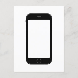 Simple Black and White Mobile Phone Template Postcard