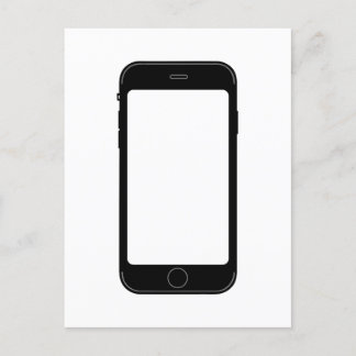 Simple Black and White Mobile Phone Template Postcard