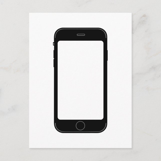 Simple Black and White Mobile Phone Template Postcard (Front)