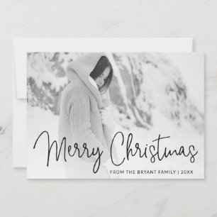 Simple Black and White Modern Elegant Christmas Holiday Card