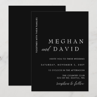 Simple Black and White Modern Wedding Invitation